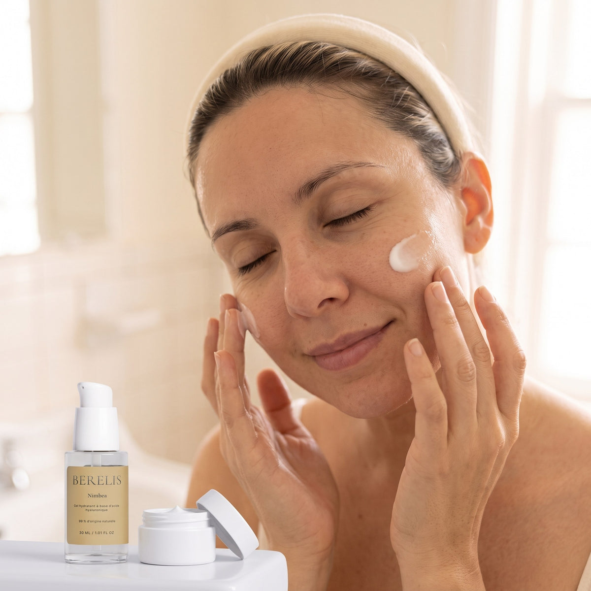 Une crème appliquée par-dessus Nimbea quand la peau est très sèche