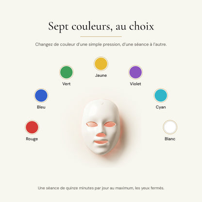 Les sept couleurs de lumière du masque LED LumiMask