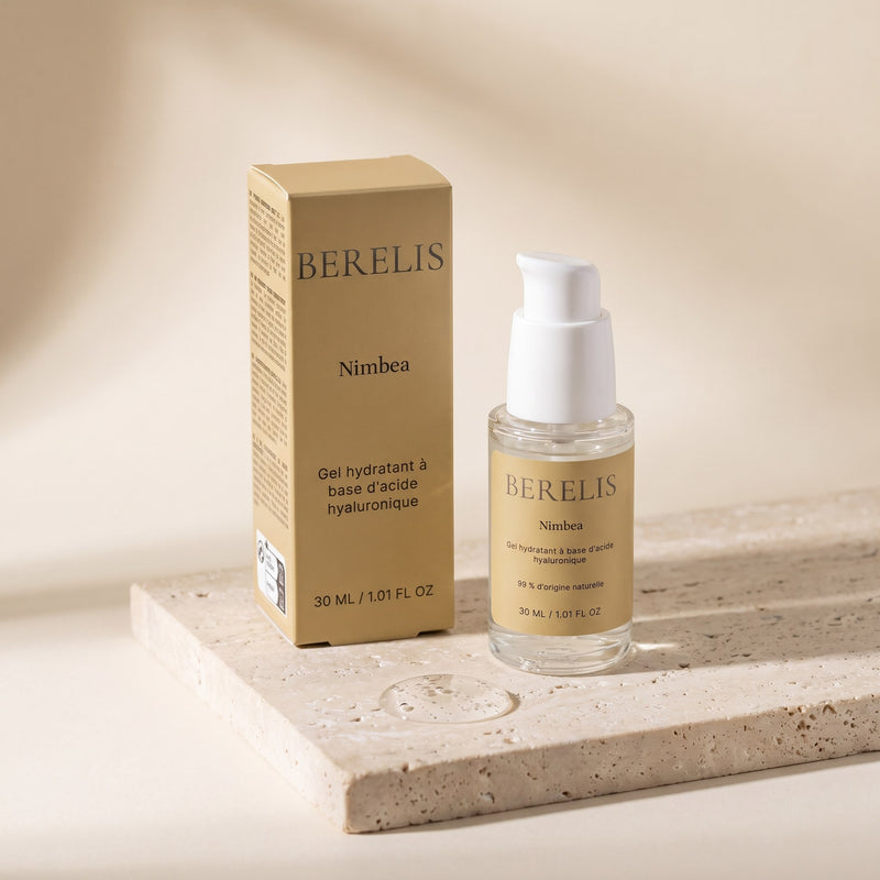Nimbea, gel hydratant visage à l'acide hyaluronique 30 ml de BERELIS, flacon pompe et étui