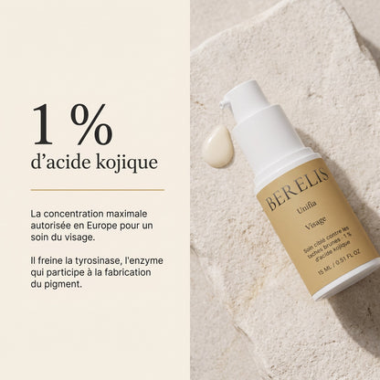 1 % d'acide kojique, la concentration maximale autorisée en Europe pour un soin du visage
